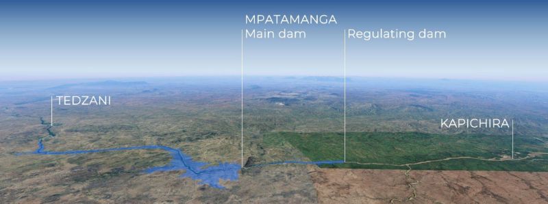 Visualization of the completed project. Photo credit: Mpatamanga Hydro Power Limited (MHPL)
